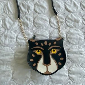 Rare! & Other Stories Leather Feline Shoulder Bag